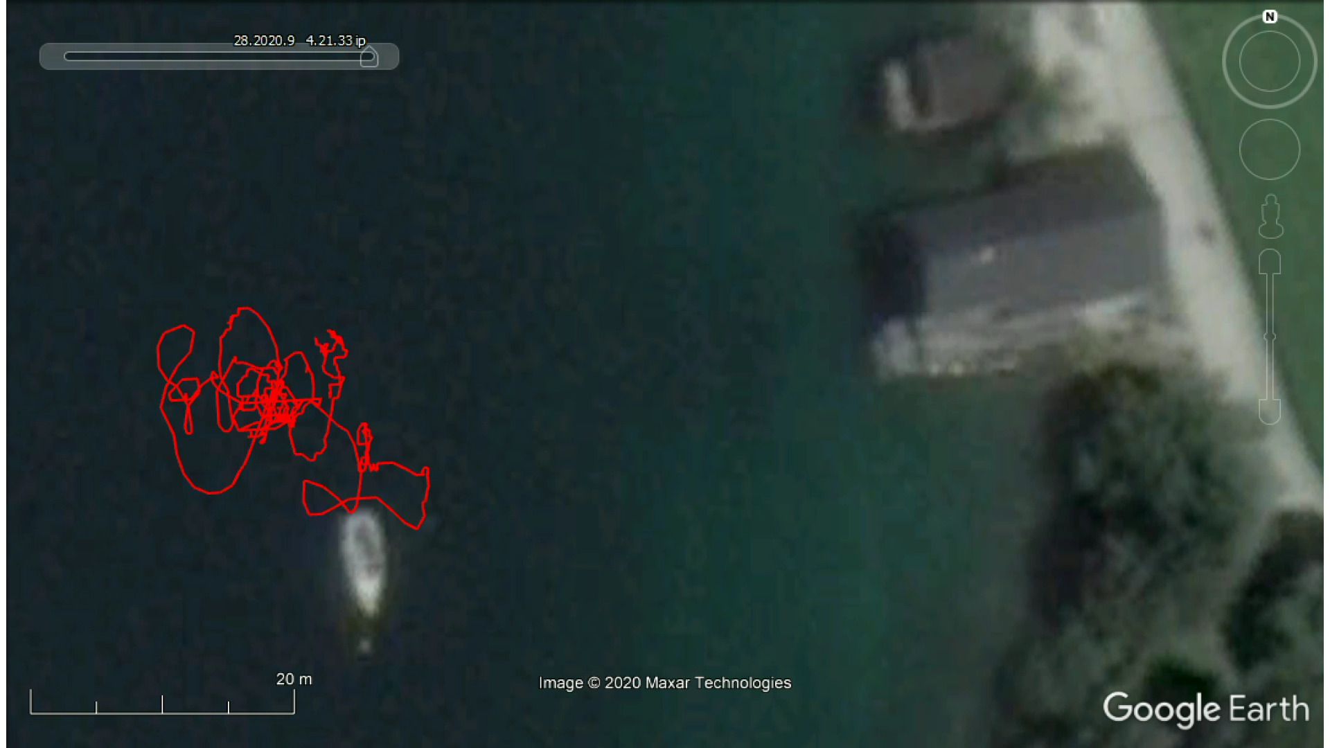 Recorded ROV routes for post-dive review